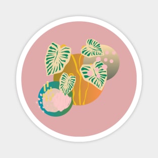 Monstera Abstract Pastel Plant T-shirt Magnet